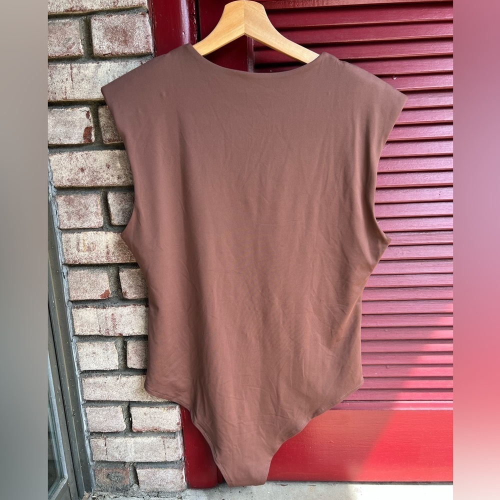 Reoria extra large Brown Sleeveless bodysuit snap tank top - Picture 11 of 14